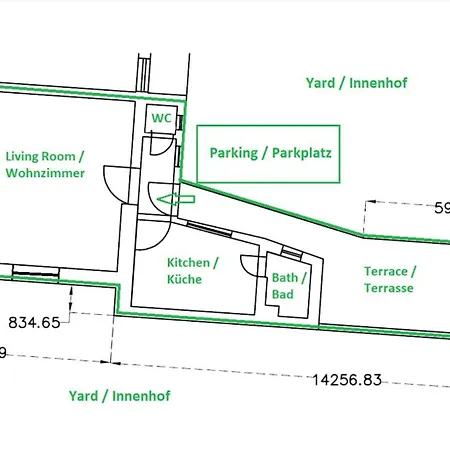 At Park, Luxurioese Mit Terrasse Und Parkplatz Im Herzen Von アパート