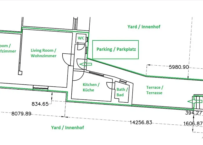 At Park, Luxurioese Mit Terrasse Und Parkplatz Im Herzen Von 公寓
